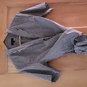 Rag and Bone Navy Gingham Shirt that ties